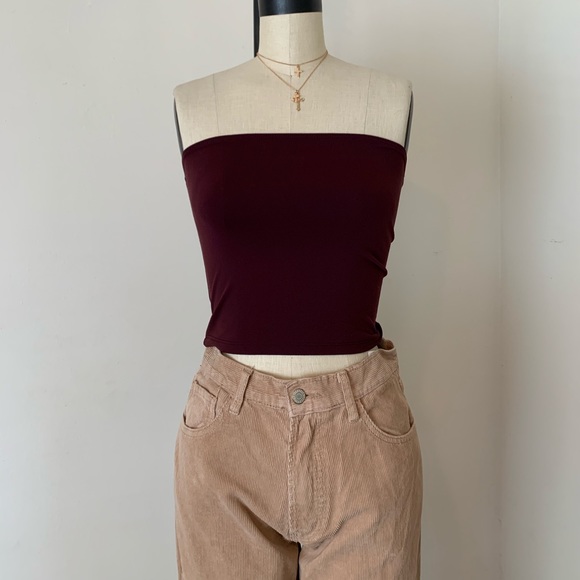 Brandy Melville dark purple plum Jenny tube top - Picture 3 of 4